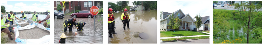 Flood stock tiles Thumbnails of flooding in St. Louis streets