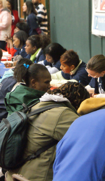 Registration table at 2008 Project Homeless Connect.