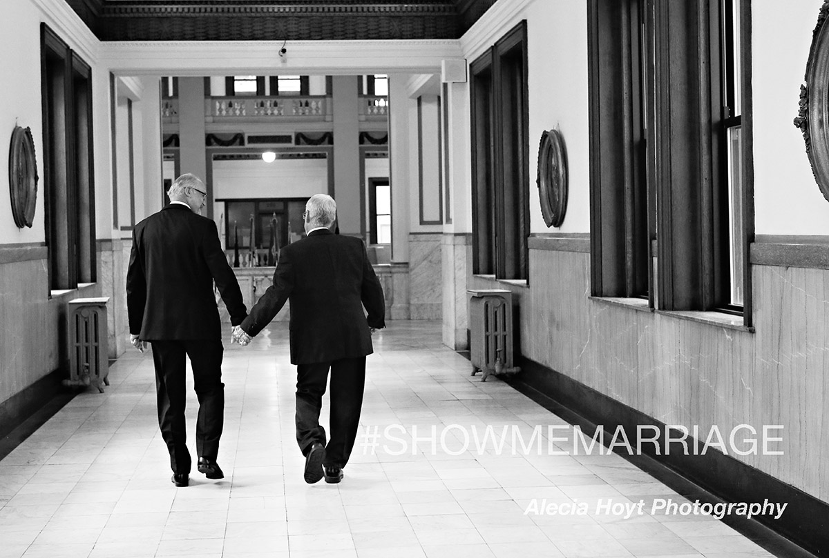 John Durnell & Richard Eaton walking hand in hand