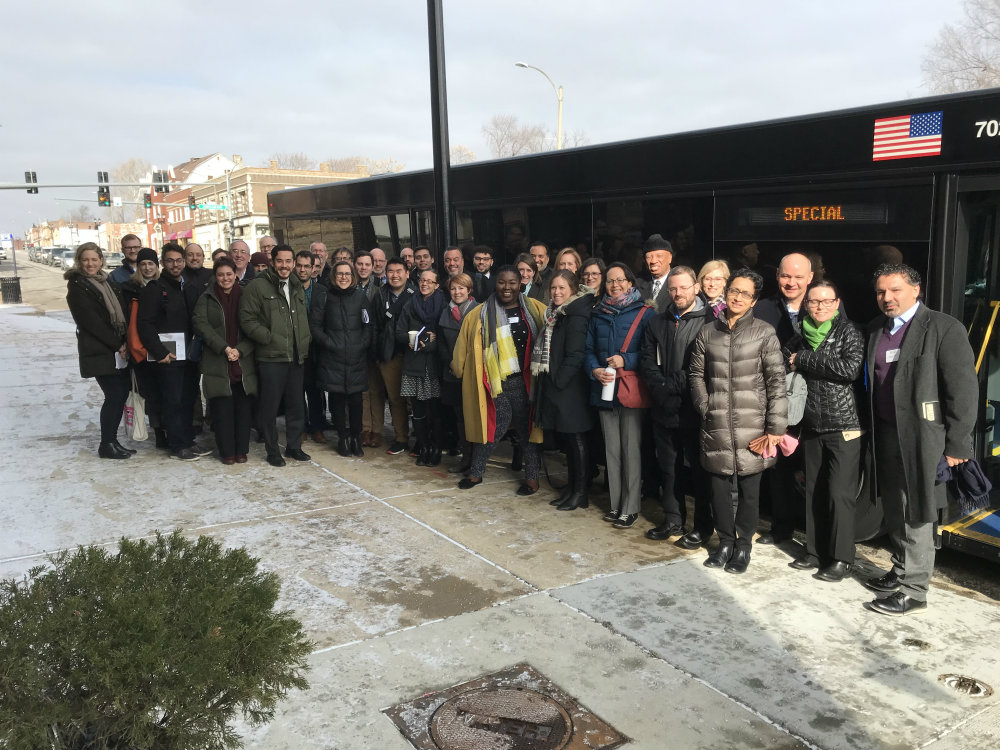 Group Photo of CoLab Participants ready for the Bus Tour