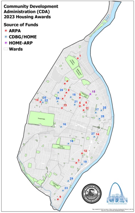 2023 CDA Housing Awards no labels map of locations in press release