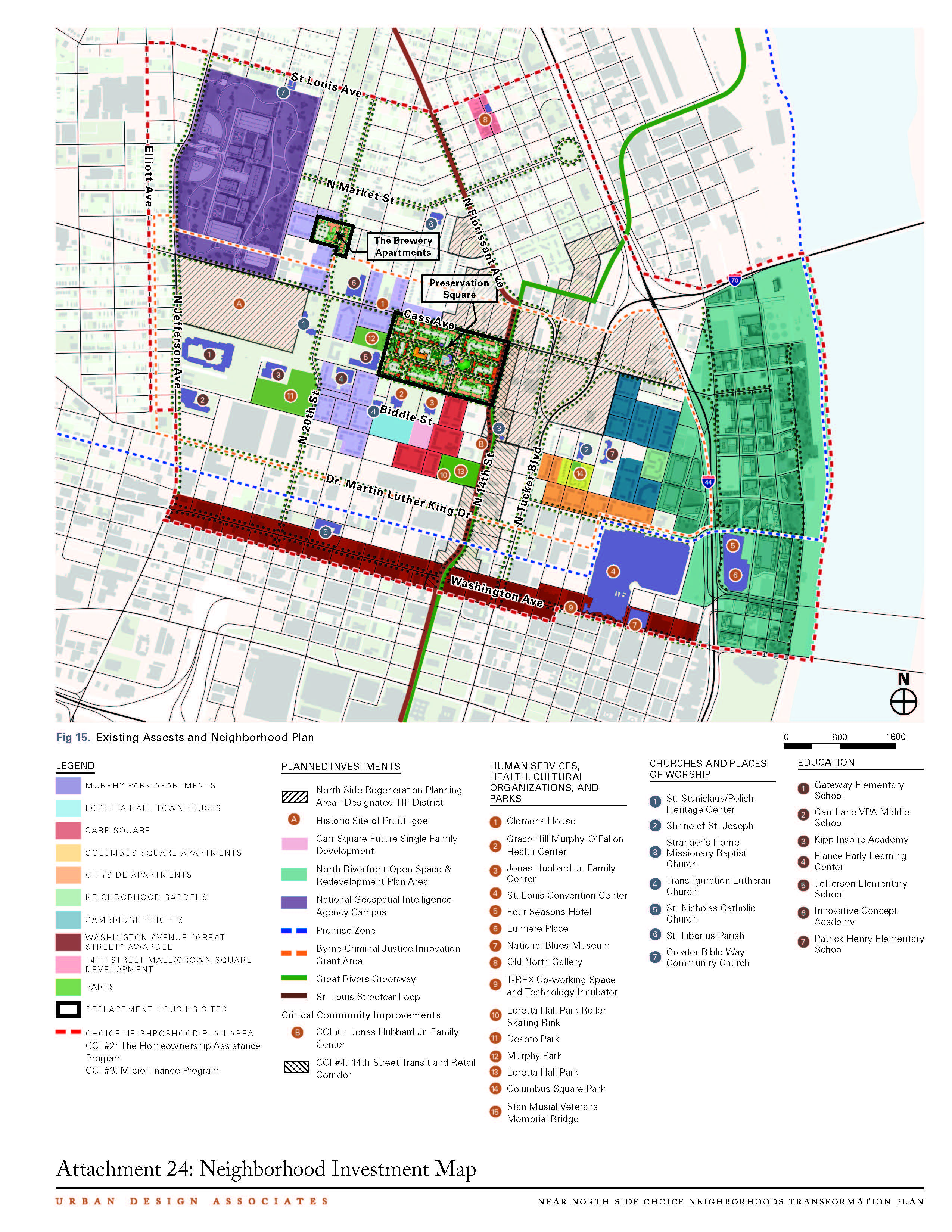 Map of 5 choice neigborhoods - Carr Square Columbus Square Downtown West Old North St. Louis St. Louis Place