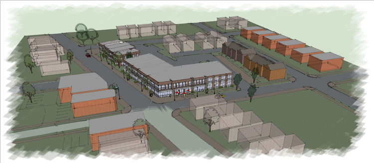 Image of rendering of Virginia Plaza. Image of rendering of Virginia Plaza.