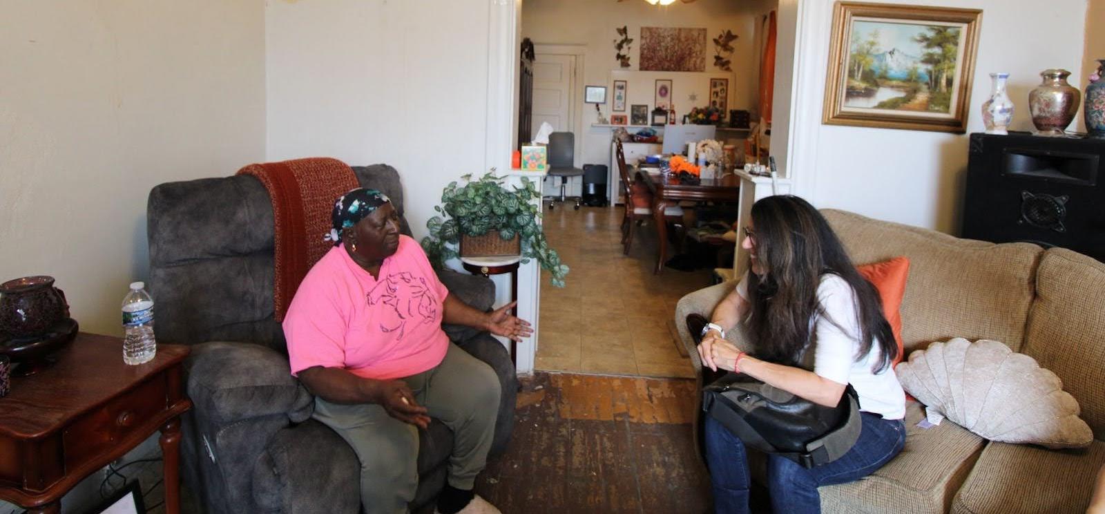 HHRP 3 Ms. Holmes and Jane Basler discussing repairs to be made.