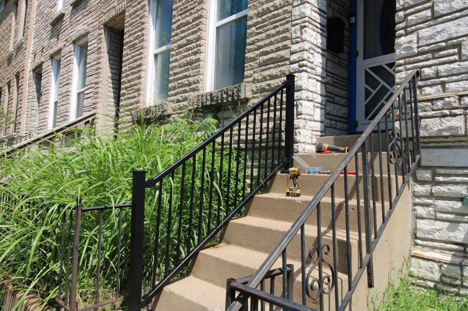 Front view of Ms. Dorothy’s home, where newly installed railings provide easier access to and from the front door. Front view of Ms. Dorothy’s home, where newly installed railings provide easier access to and from the front door.