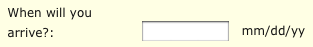 Example of a date form field