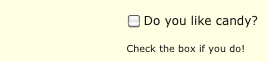 Example of a check box form field