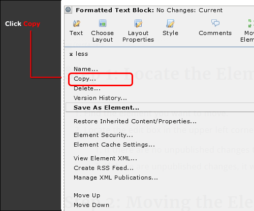 Link to copy an element