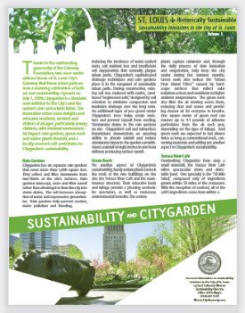 Sustainability and Citygarden Summary Document Cover