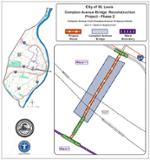 Location of the Compton Avenue Bridge Reconstruction Project - Phase 2 in St. Louis, Missouri