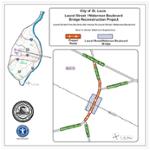 Location of the Laurel Street / Waterman Boulevard Bridge Reconstruction Project in St. Louis, Missouri