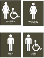 New wayfinding sign for public restrooms