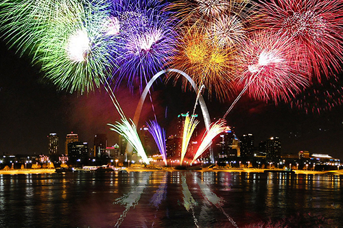Fireworks under Arch