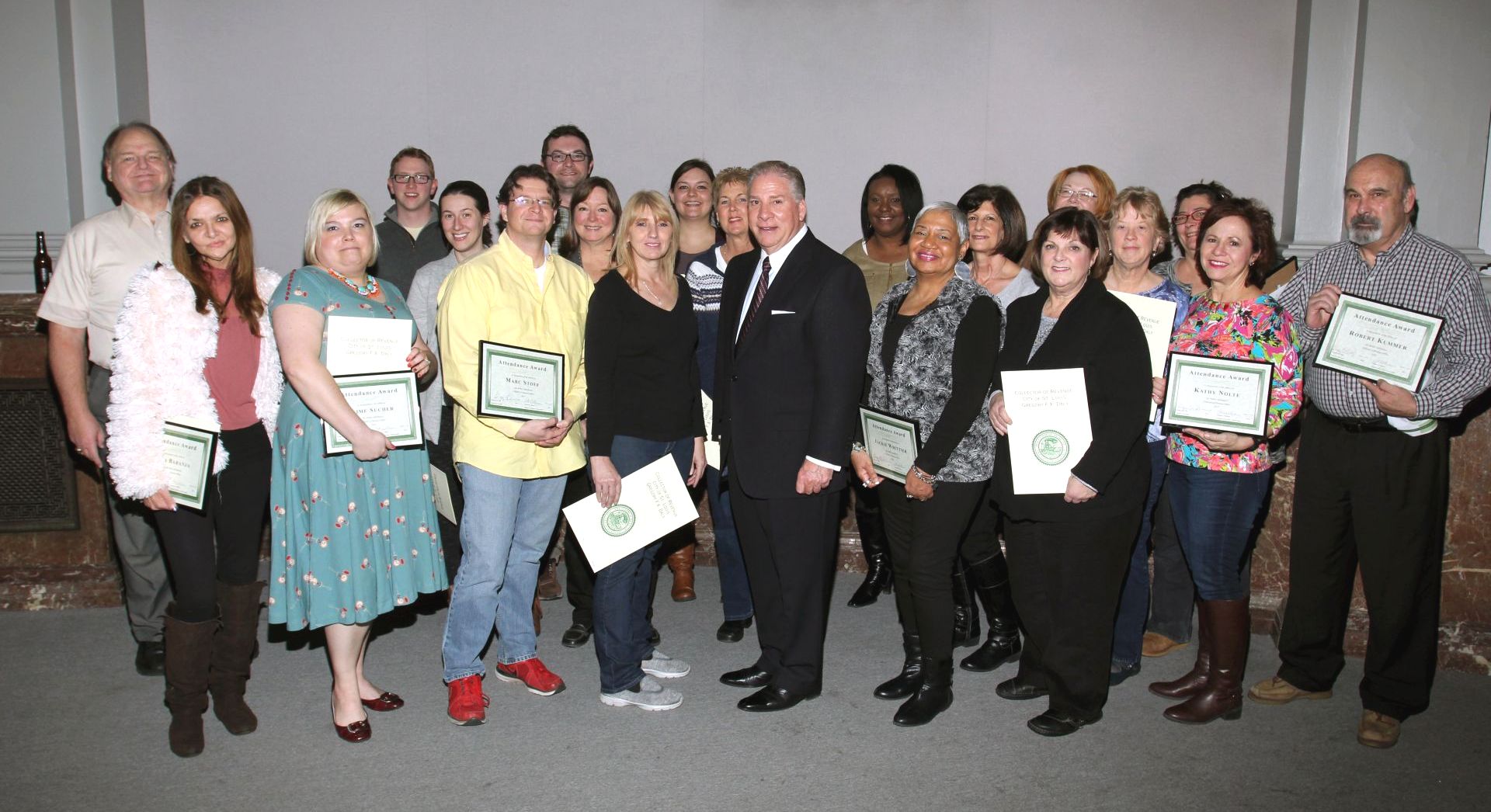 Collector of Revenue employees are honored for service in 2015