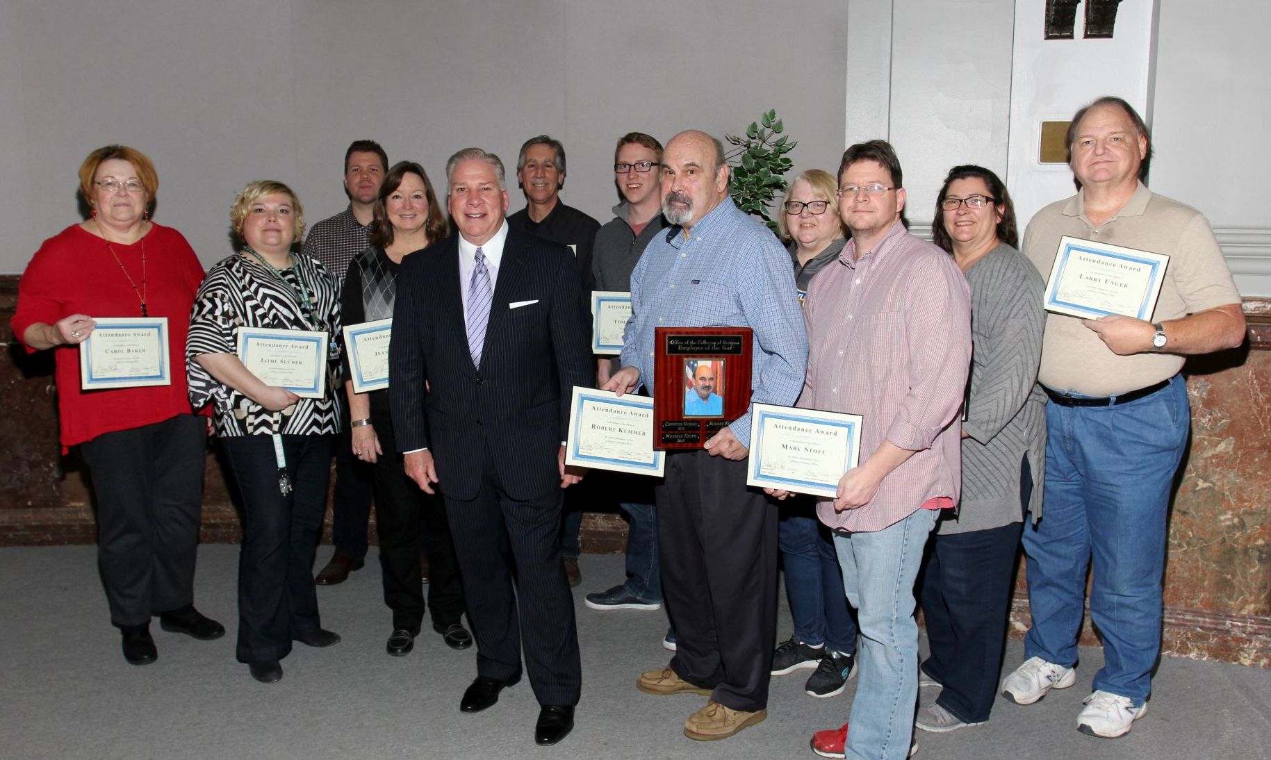 Collector of Revenue employees recognized on Jan. 26, 2017