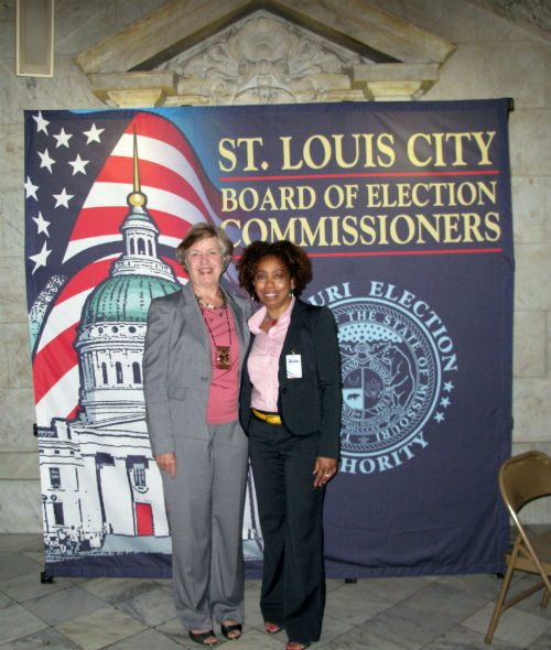 Hon. Joan Burger and Mary Wheeler Jones at City Hall Election Fair