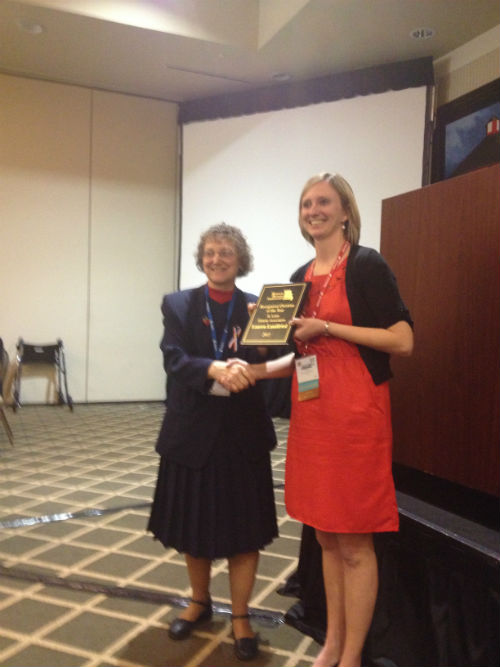 Lauren Landfried receiving RYDY Award 2013