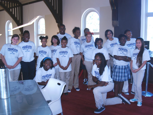 Students from Marian Middle School on hand for the Mayor's Spirit Award presentation on Aug. 25, 2011.