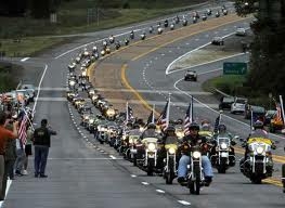 Patriot Guard Riders in formation